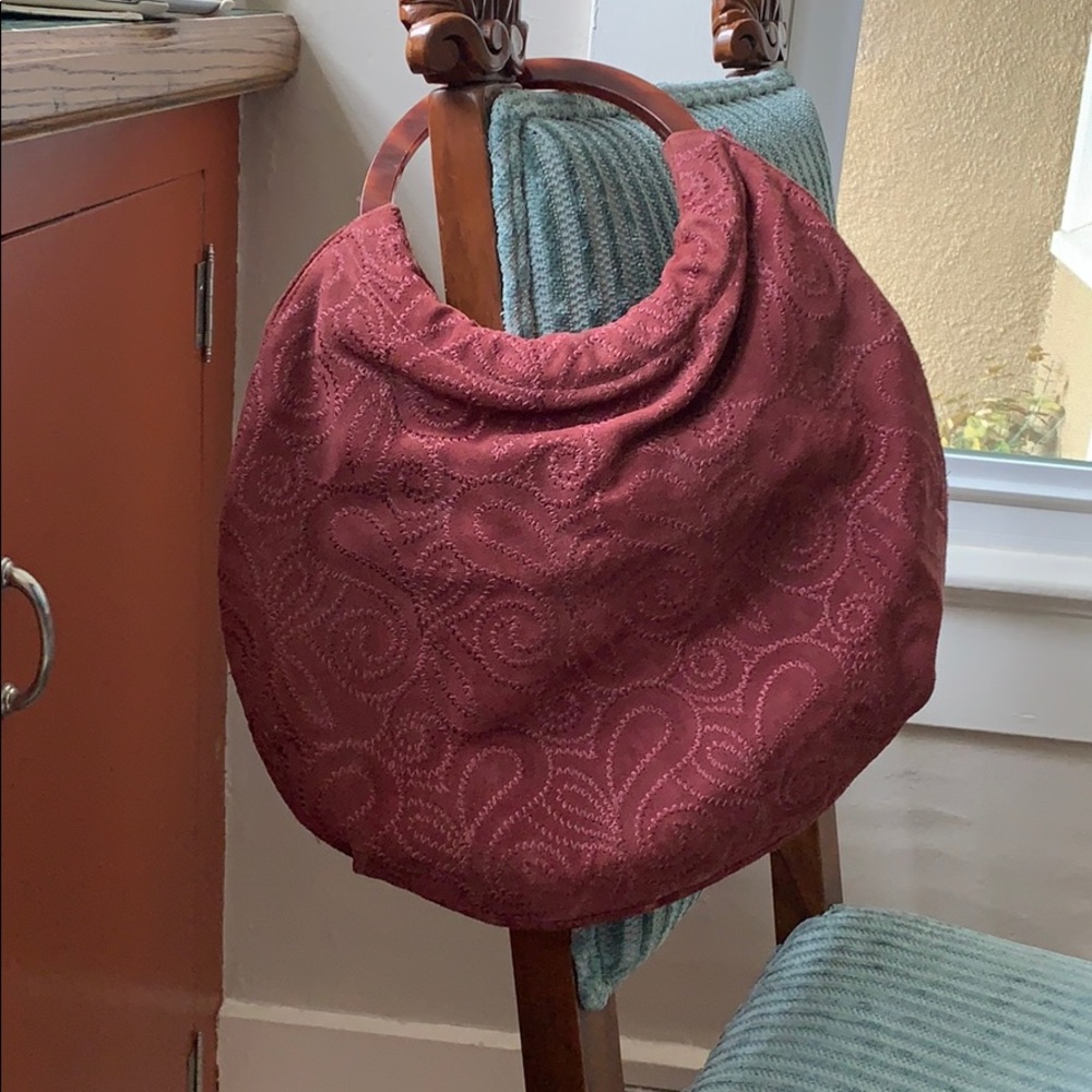 Suede handbag